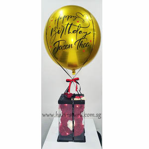 HBD Hot Air Balloon Wne Red Teddy Bear